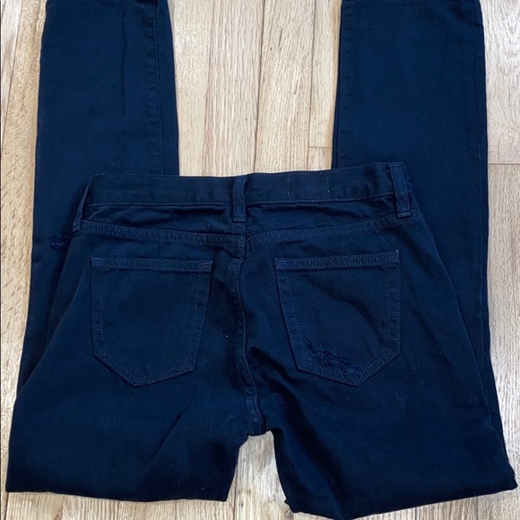 gap black distressed girlfriend jeans 25R - Picture 8 of 8